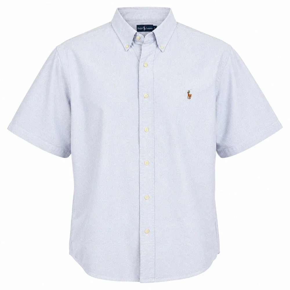 Polo Ralph Lauren Mens Shirt XL Cotton Light Blue Oxford Button Down Classic Fit